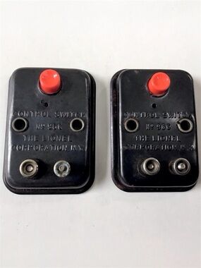 Vintage Lionel Train Control Switches No. 96C Push Button Set of 2 WORKING